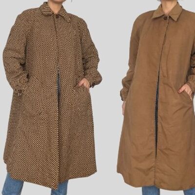 Trench lungo reversibile vintage