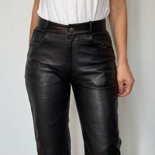Slightly shiny leather trousers