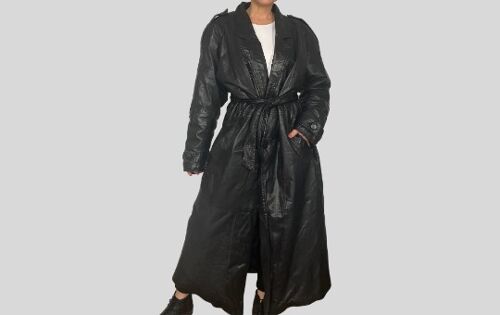Vintage Thick Leather Trench coat