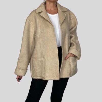 Manteau en laine beige