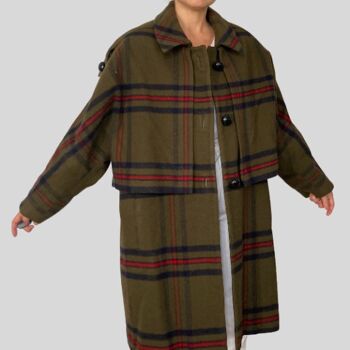 Manteau long à carreaux en laine 3