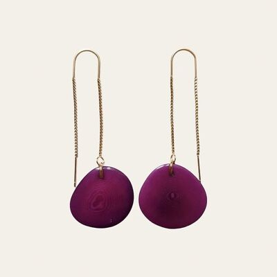 Fabiola Earrings, Purple Tagua Seed
