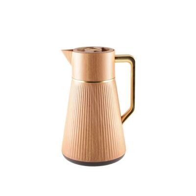 WOODEN COFFEE POT WITH GOLDEN HANDLE 1L