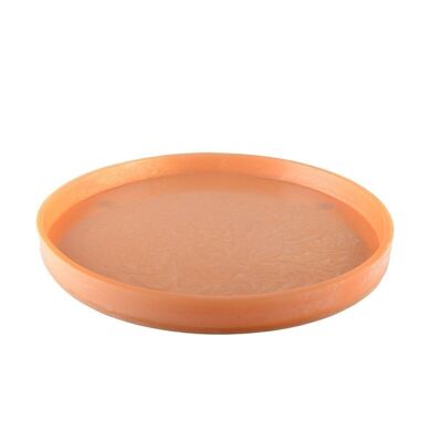 PLATEAU ROND EN RESINE COULEUR PECHE 45CM