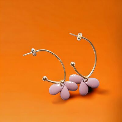 Boucles d'Oreilles Gabie, Résine Epoxy Lilas