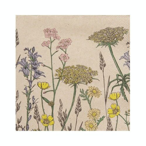 Eco-Friendly Recycled Paper Floral Napkins - 20 Pack