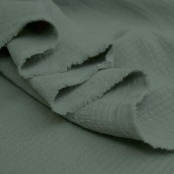 Tissu coton brodé TWIN - Yucca 1
