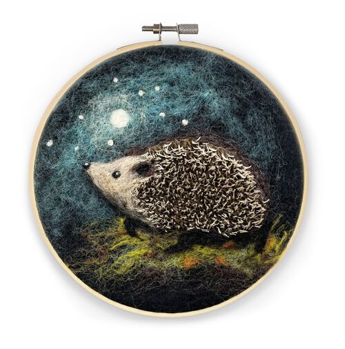 Hedgehog in a Hoop Needle Felting Craft Kit