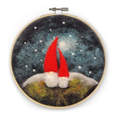 Gnomes in a Hoop Needle Felting Craft Kit 