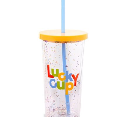 Glitter bomb sip sip tumbler with straw, Lucky me