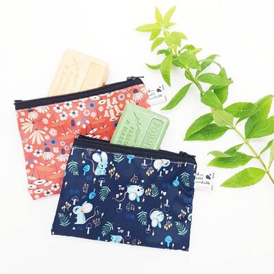 Pochette cosmétique solide, fabriquée en France, lot de 4