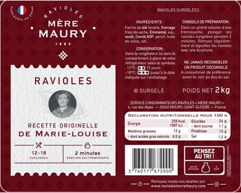 Ravioles ''carré'' Marie-Louise surgelées - 2kg 2