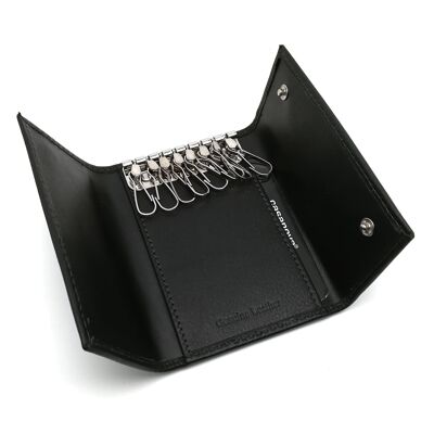 Leather keychain 8 keys | Ubrique skin | Made in Spain | 10002 Black