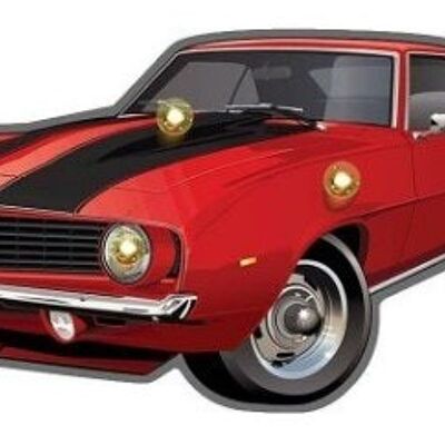 FRAME DECORATION METAL WALL LED CAR 46X23 CM