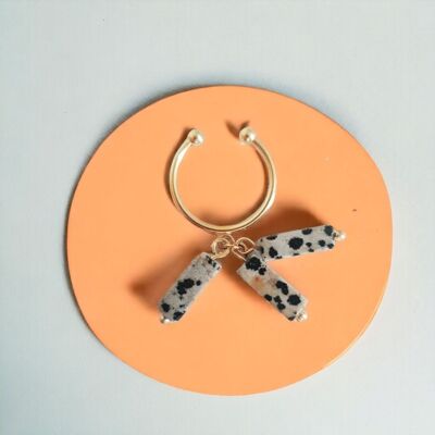 Bague Babeth, Pierres Naturelles Jaspe Dalmatien