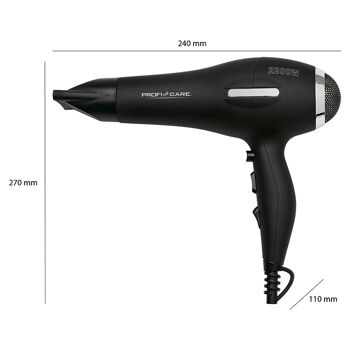 Sèche-cheveux professionnel 2200W Proficare PC-HT3017-noir 2