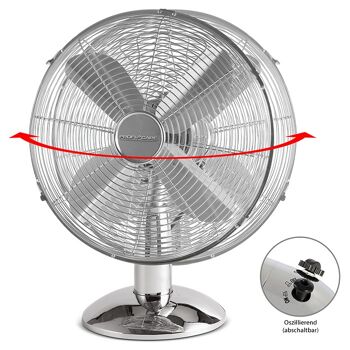 Ventilateur de table design Inox 30 cm Proficare PC-VL3063M 4