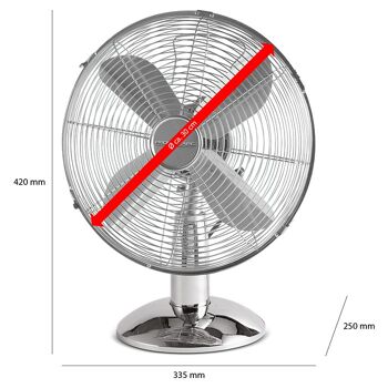 Ventilateur de table design Inox 30 cm Proficare PC-VL3063M 7