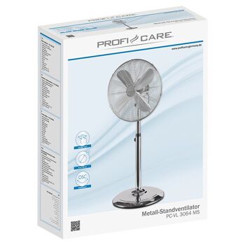 Ventilateur sur pied design Inox 40cm Proficare PC-VL3064MS 10