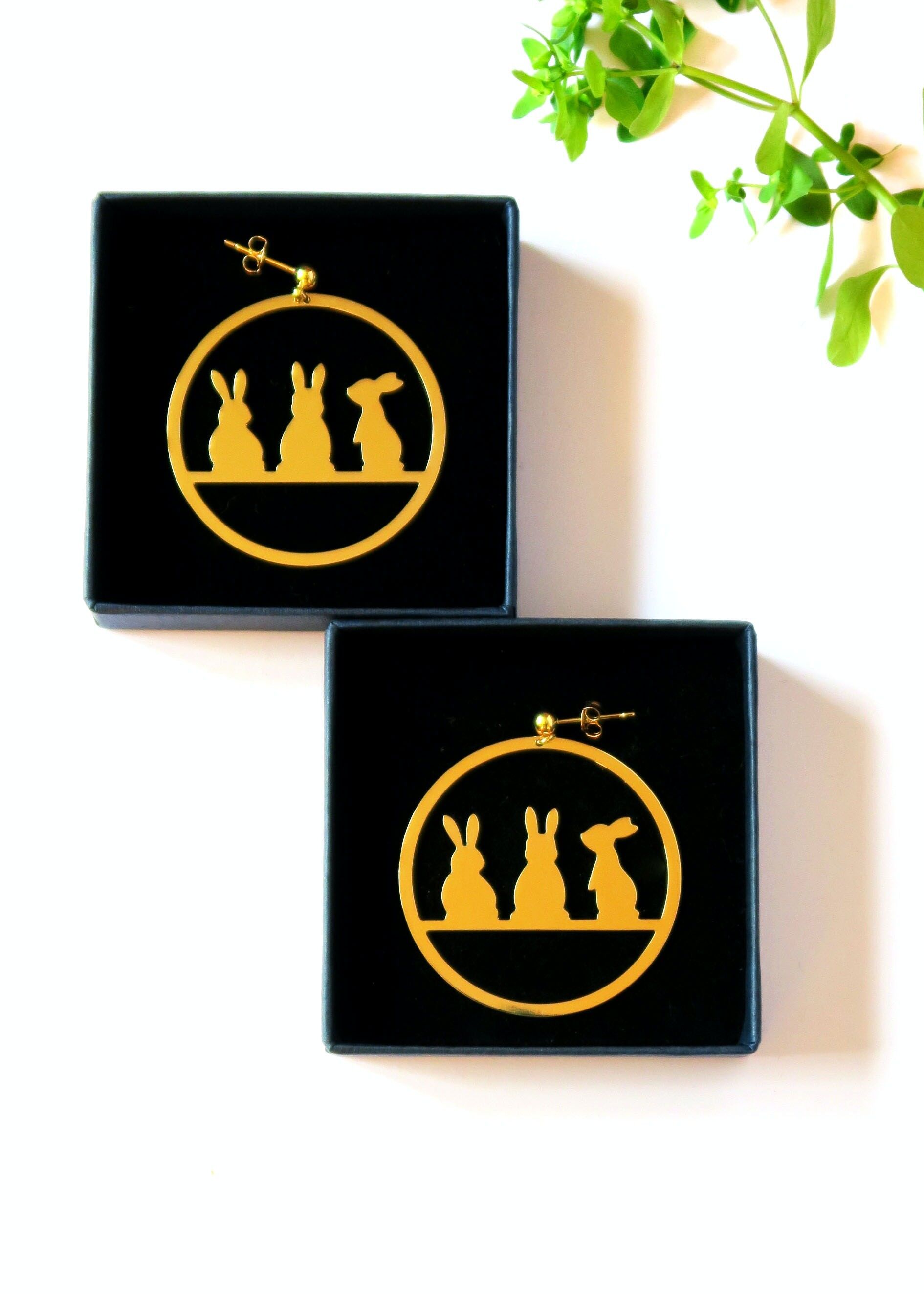 Schmuck Ohrringe Gold oder Silber Creoles Rabbits