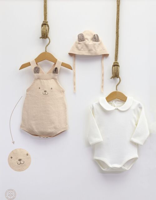 A Pack of Four 100% Cotton Knitwear Sporty Baby Romper Set