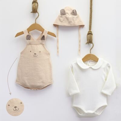 A Pack of Four 100% Cotton Knitwear Sporty Baby Romper Set