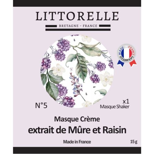 Masque Shaker Crème aux Extraits de Mûre et Raisin