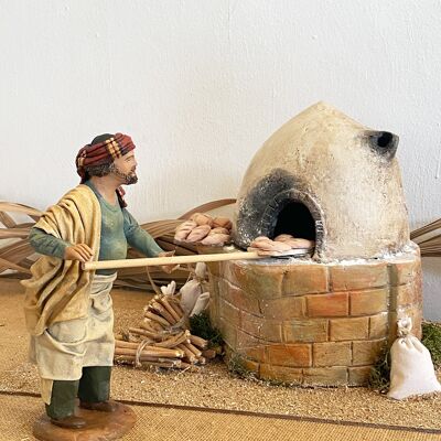 Pastore che cuoce il pane, figura del presepe