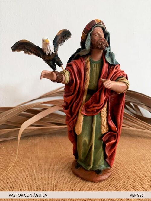 Pastor con águila, figura del belén