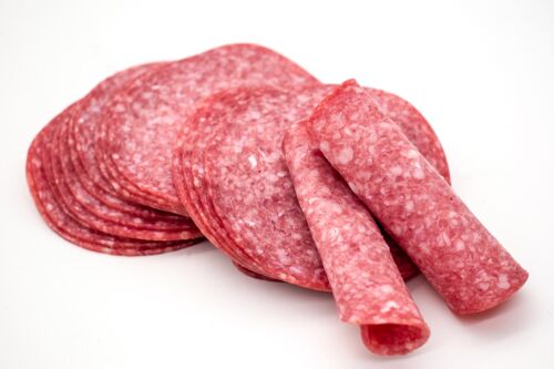 Salami geschnitten