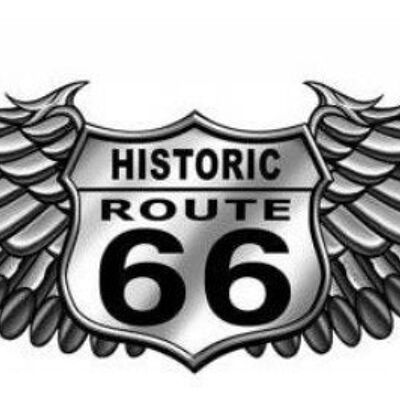 Metal decoration to hang on the wall Route 66 light relief 40X19