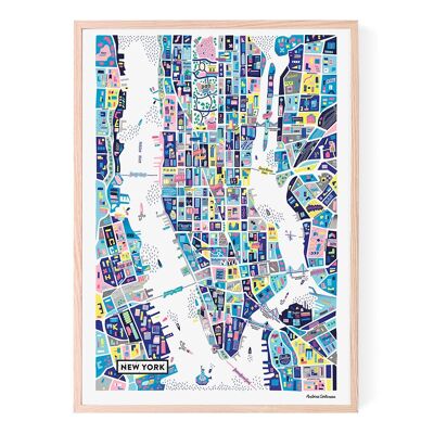 Illustrated poster of New York by Antoine Corbineau