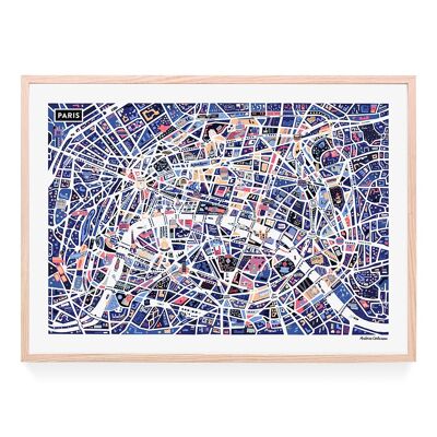 Cartel ilustrado de París de noche de Antoine Corbineau