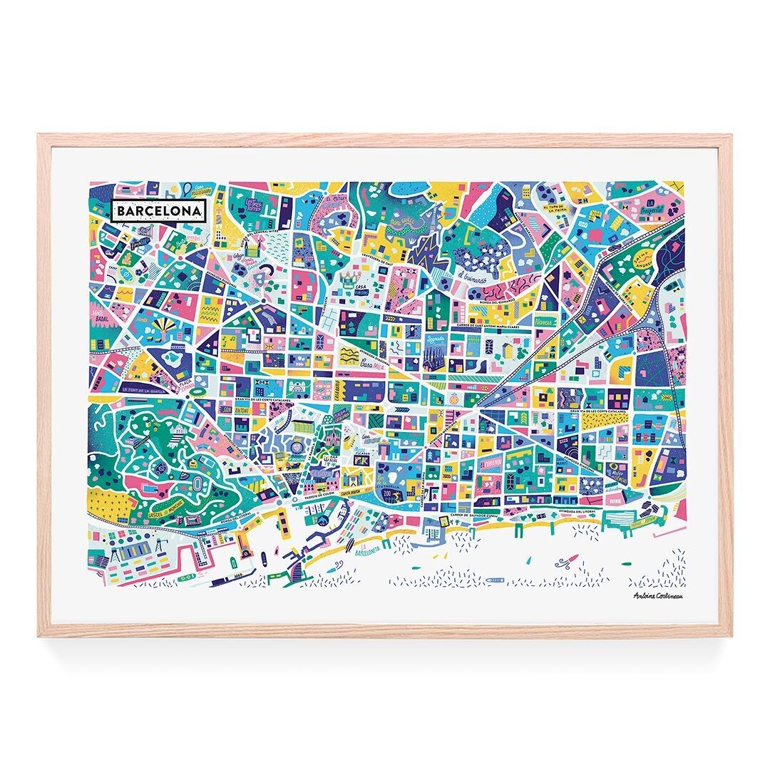 Cartel ilustrado de Barcelona de Antoine Corbineau