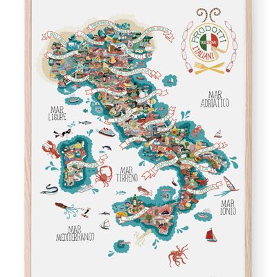 Illustrated poster Italy food by Antoine Corbineau