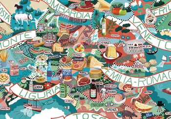 Affiche illustrée Italie food par Antoine Corbineau 3