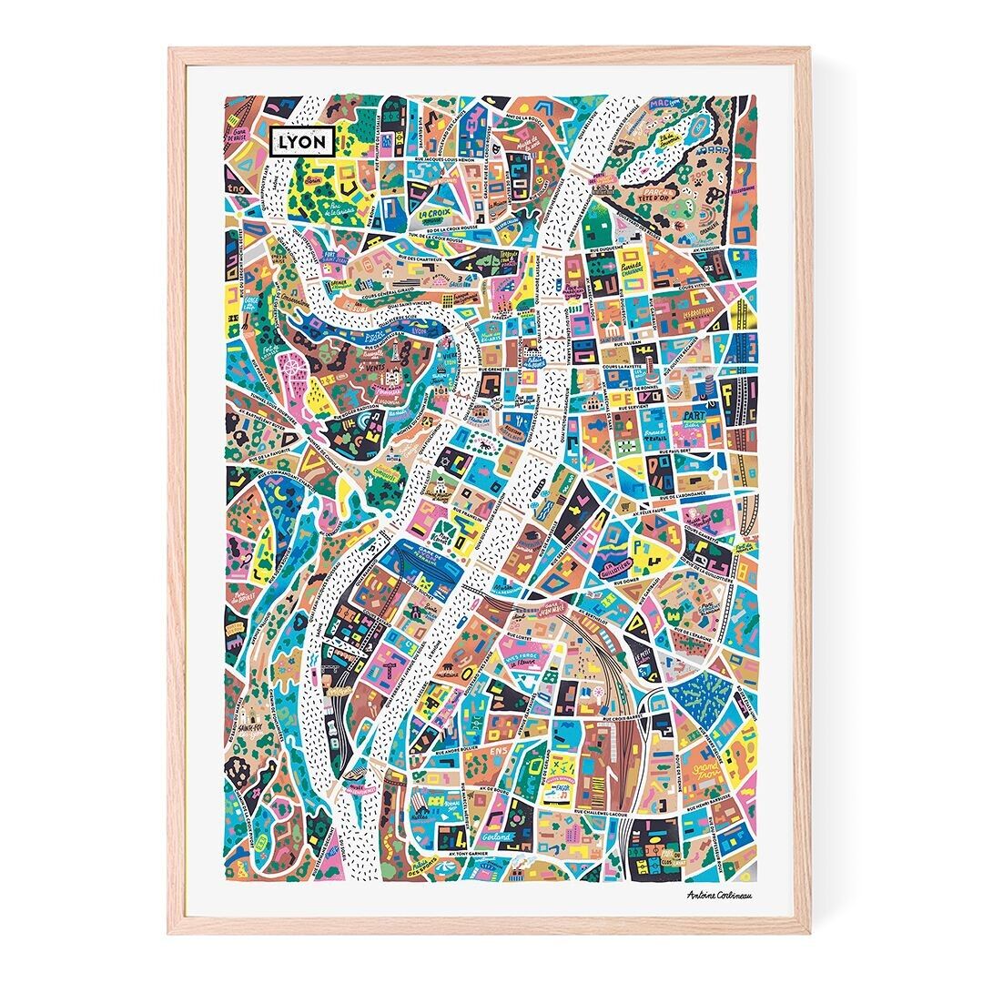 Affiche illustrée de Lyon par Antoine Corbineau