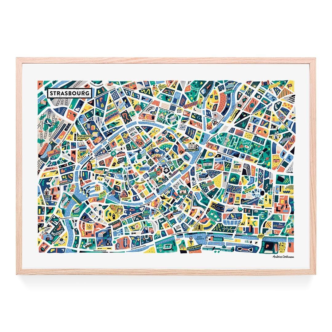 Illustrated poster of Strasbourg by Antoine Corbineau