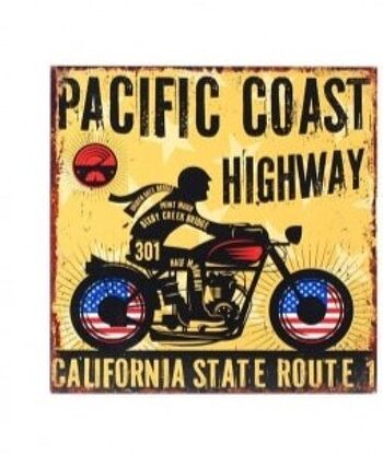 PLAQUE DECO METAL A ACCROCHER AU MUR 30X30 PACIFIC COAST