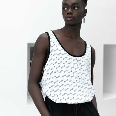 Oversized tank top with all-over print 100% organic cotton
