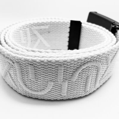 Ceinture automatique Blanche broderie 3D blanche Made in France