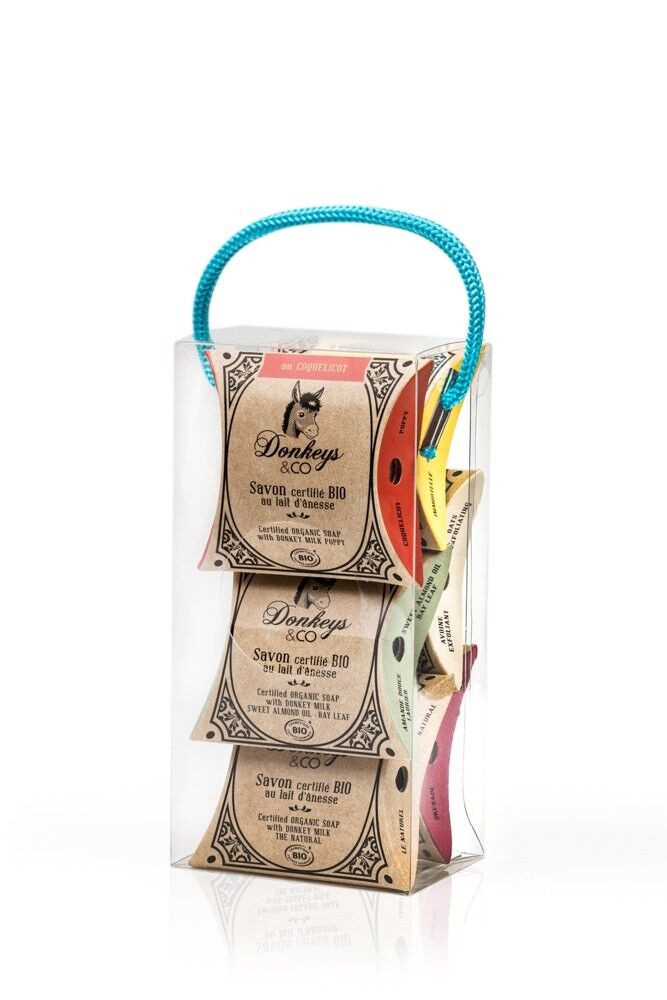 Geschenkset mit 6 Seifen, je 25 g, aus Bio-Eselsmilch