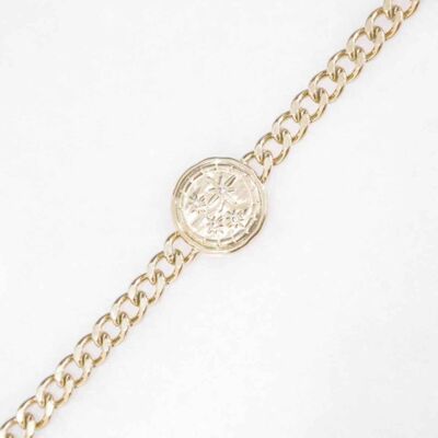 Zircon star and chain bracelet