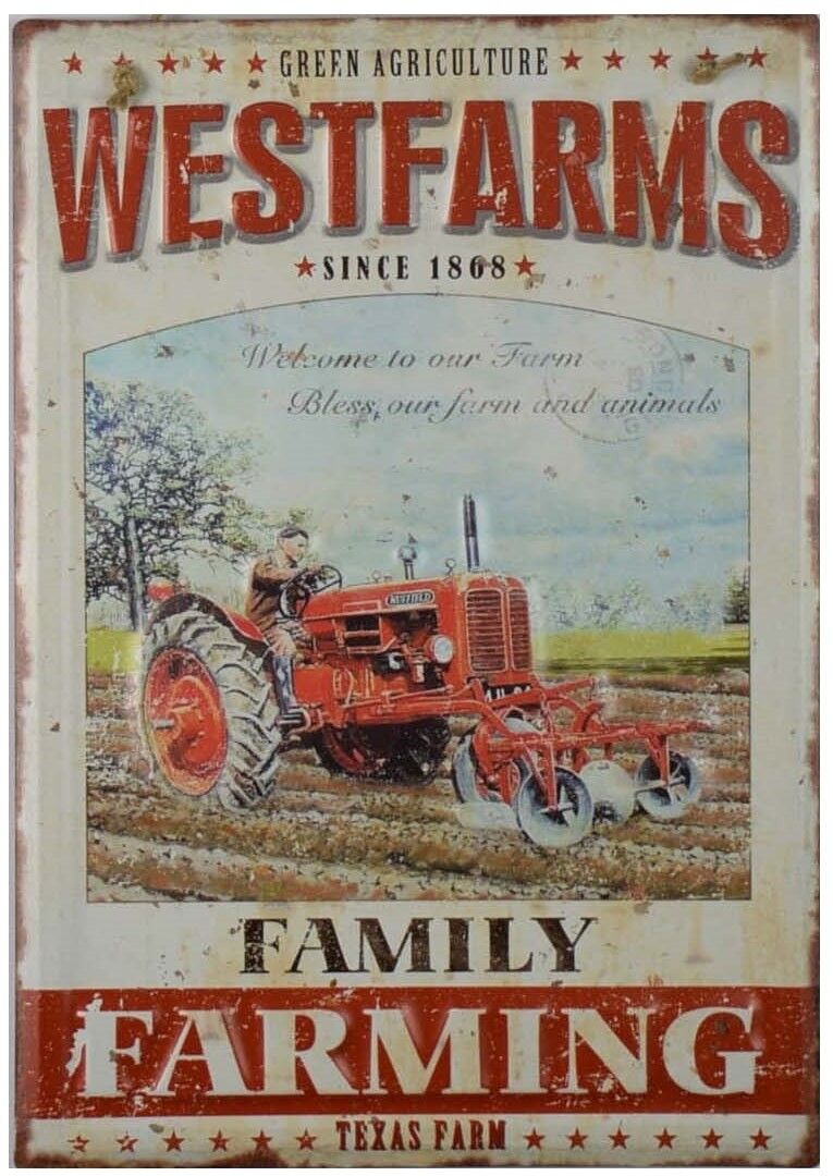 TARGA IN METALLO DECO RILIEVO 30X40 CAMPAGNA CHIUSA