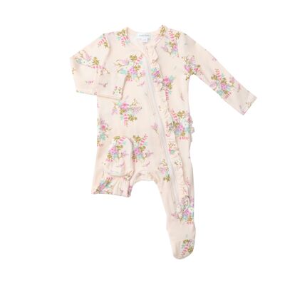 Shade Garden Ditsy Ruffle Zipper Footie