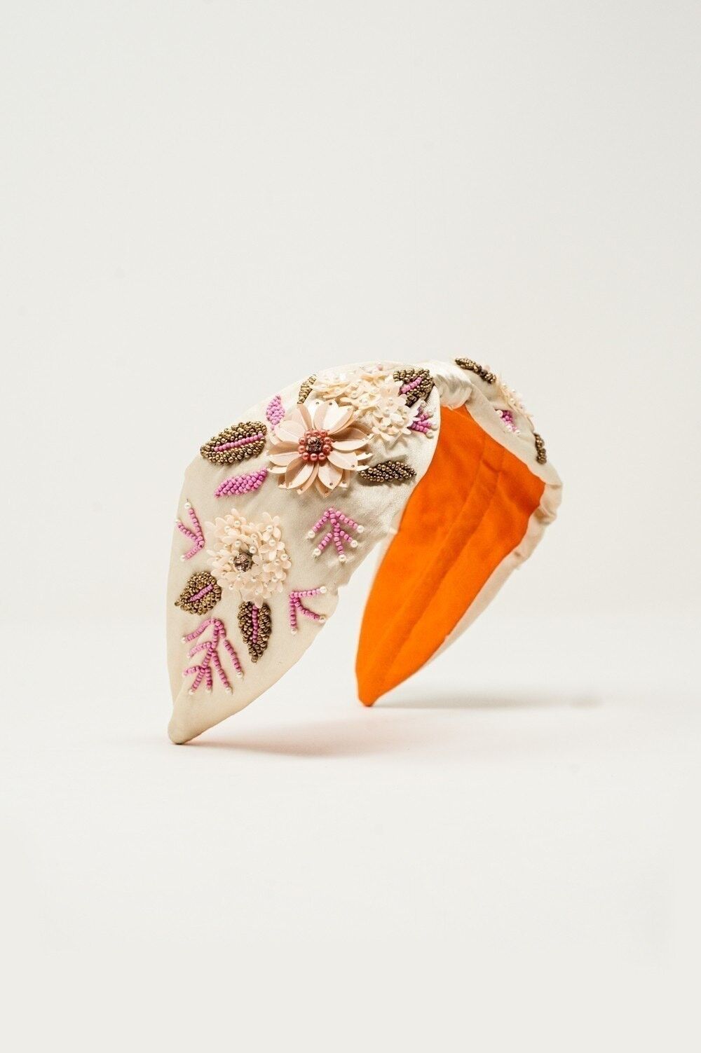 Cerchietto gioiello color crema