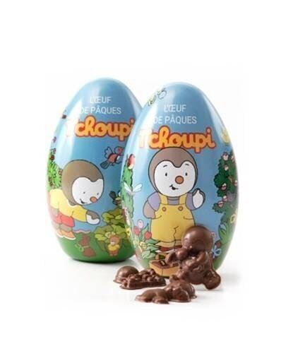 Uovo Métal T'Choupi guarnito con patatine fritte di Pasqua - OMTC100