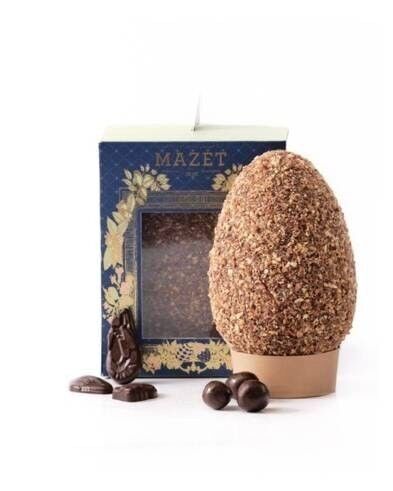 Praslines Uovo scoppiato di Pasqua - cioccolato fondente 12 cm - F3P