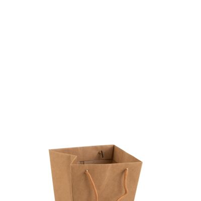 Cache-pot étanche sac avec cordon papier marron small