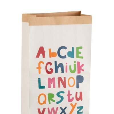 Sac alphabet papier blanc/mix medium